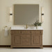 James Martin Brookfield 60" Single Bathroom Vanity in Pecan, shown in a bathroom setting