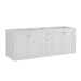 Chicago 72" Double Vanity, Walnut Whisper, w/ 3 CM Carrara Marble Top