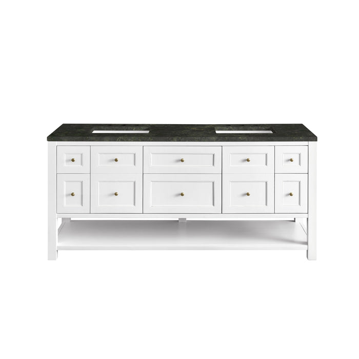 Breckenridge 72" Double Vanity, Whitewashed Oak w/ 3 CM Eternal Jasmine Pearl Silestone Top