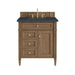 Brittany 30" Single Vanity, Pecan w/ 3 CM Charcoal Soapstone Silestone Top