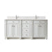 Bristol 72" Double Vanity, Bright White w/ Single Hole 3 CM White Zeus Silestone Top & Backsplash