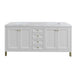 Chicago 72" Double Vanity, Glossy White, w/ 3 CM Carrara Marble Top