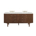 Amberly 72" Double Vanity, Mid-Century Walnut w/ 3 CM Lime Delight Top