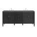 Myrrin 72" Vanity, Carbon Oak w/ Single Hole 3 CM White Zeus Silestone Top & Backsplash