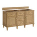 Lorelai 60" Double Vanity, Light Natural Oak w/ 3 CM Charcoal Soapstone Silestone Top