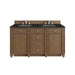 Bristol 60" Double Vanity, Saddle Brown w/ 3 CM Ethereal Noctis Silestone Top