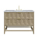 Emmeline 48" Single Vanity, Pebble Oak w/ 3 CM Carrara White Marble Top
