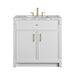 Bellshire 36" Single Vanity, Bright White w/ 3 CM Carrara Marble Top