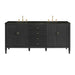 Myrrin 72" Double Vanity, Carbon Oak w/ 3 CM Carrara White Marble Top