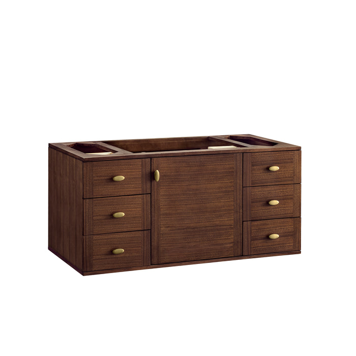 Amberly 48" Single Vanity, Mid-Century Walnut w/ 3 CM Eternal Jasmine Pearl Top w/FreePower Wireless Charger