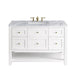 Breckenridge 48" Single Vanity, Bright White w/ 3 CM Carrara Marble Top