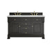 Brookfield 60" Double Vanity, Black Onyx w/ 3 CM Ethereal Noctis Silestone Top