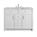 Bellshire 48" Single Vanity, Bright White w/ 3 CM Carrara Marble Top