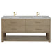 Lucian 72" Double Vanity, Carbon Oak w/ 3 CM White Zeus Silestone Widespread Top