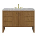 Hudson 48" Single Vanity, Honey Oak w/ 3 CM Carrara Marble Top
