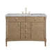 Kinnsden 48" Single Vanity, Sable Oak w/ 3 CM Parisien Bleu Silestone Top w/FreePower Wireless Charger
