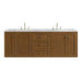 Laurent 72" Double Vanity, Light Natural Oak w/ 3 CM Eternal Jasmine Pearl Top w/FreePower Wireless Charger
