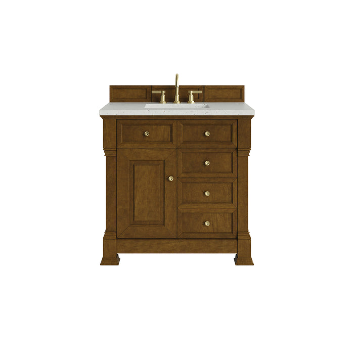 Brookfield 36" Single Vanity, Honey Oak w/ 3 CM Lime Delight Silestone Top
