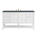 Breckenridge 60" Single Vanity, Bright White, w/ 3 CM Charcoal Soapstone Quartz Top