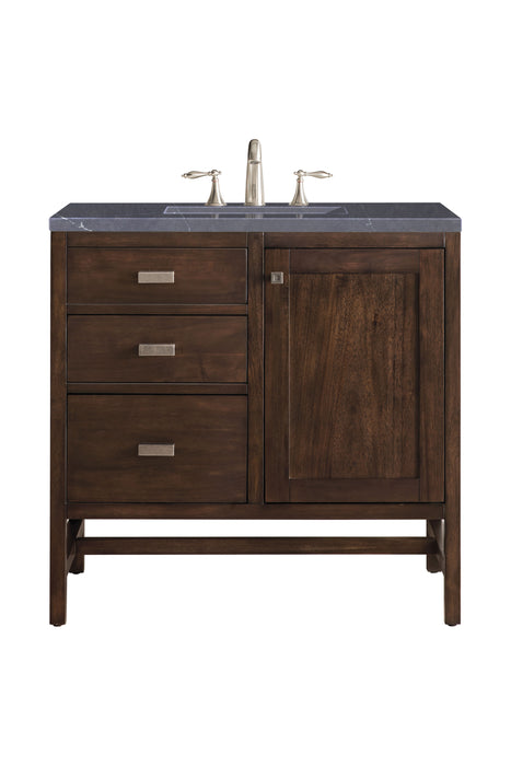 Addison 36" Single Vanity, Mid-Century Acacia w/ 3 CM Charcoal Soapstone Silestone Top