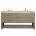 Lucian 72" Double Vanity, Pebble Oak w/ 3 CM Victorian Silver Silestone Top