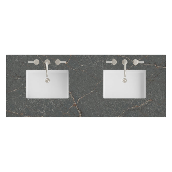 60" Double Top, 3 CM Parisien Bleu Silestone w/ Sink