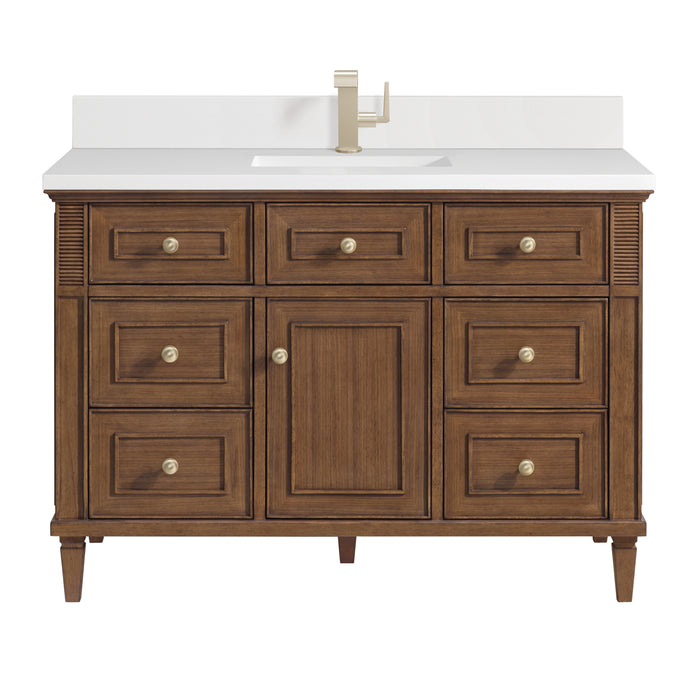 Lorelai 48" Single Vanity, Light Natural Oak w/ 3 CM Lime Delight Silestone Top