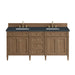 Brittany 72" Double Vanity, Bright White Vanity w/ 3 CM Parisien Bleu Silestone Top