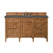Brittany 60" Single Vanity, Saddle Brown w/ Single Hole 3 CM White Zeus Silestone Top & Backsplash