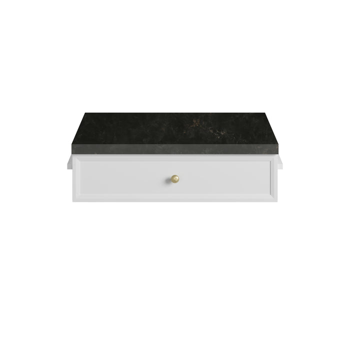 Bellshire 24" Drawer Unit, Bright White w/ 3 CM Phantome Eclos Top