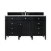 Brittany 60" Single Vanity, Black Onyx w/ 3 CM White Zeus Silestone Top