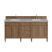 Brittany 72" Double Vanity, Bright White Vanity w/ 3 CM Parisien Bleu Silestone Top w/FreePower Wireless Charger