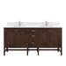 Addison 72" Double Vanity, Mid-Century Acacia w/ Single Hole 3 CM White Zeus Silestone Top & Backsplash