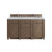 Bristol 60" Double Vanity, Whitewashed Walnut w/ Single Hole 3 CM White Zeus Silestone Top & Backsplash