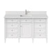 Brittany 60" Single Vanity, Victory Blue w/ 3 CM Carrara Marble Top