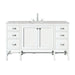 Addison 60" Single Vanity, Glossy White w/ 3 CM Victorian Silver Silestone Top