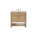 Solene 36" Single Vanity, Seaside Oak, w/ 3 CM Carrara Marble Top