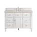 Lorelai 48" Single Vanity, Bright White w/ 3 CM Charcoal Soapstone Silestone Top