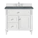 Lorelai 36" Single Vanity, Bright White w/ 3 CM Parisien Bleu Silestone Top