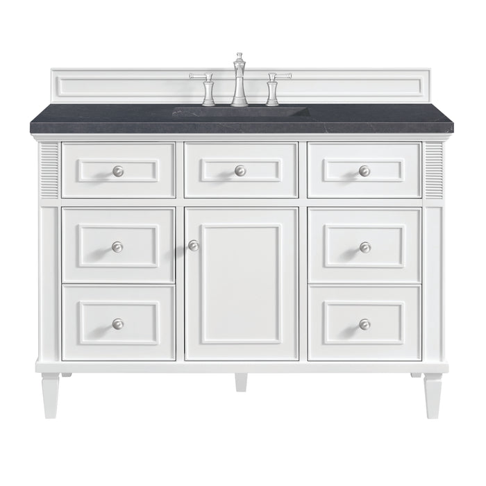 Lorelai 48" Single Vanity, Black Onyx w/ 3 CM Parisien Bleu Silestone Top w/FreePower Wireless Charger
