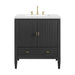 Myrrin 30" Single Vanity, Carbon Oak w/ 3 CM White Zeus Silestone Top