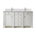 Bristol 60" Double Vanity, Bright White w/ Single Hole 3 CM White Zeus Silestone Top & Backsplash