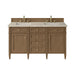 Brittany 60" Double Vanity, Bright White Vanity w/ 3 CM Parisien Bleu Silestone Top w/FreePower Wireless Charger