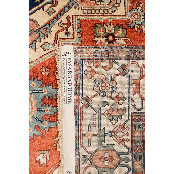 Pasargad Home Serapi Collection Hand-Knotted Rust Wool Area Rug-10' 0" X 10' 2" PB-10B IVO 10x10