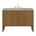 Hudson 48" Single Vanity, Honey Oak w/ 3 CM Victorian Silver Silestone Top