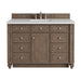 Bristol 48" Single Vanity, Whitewashed Walnut w/ 3 CM Carrara Marble Top