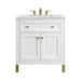 Chicago 30" Single Vanity, Glossy White, w/ 3 CM Lime Delight Silestone® Top