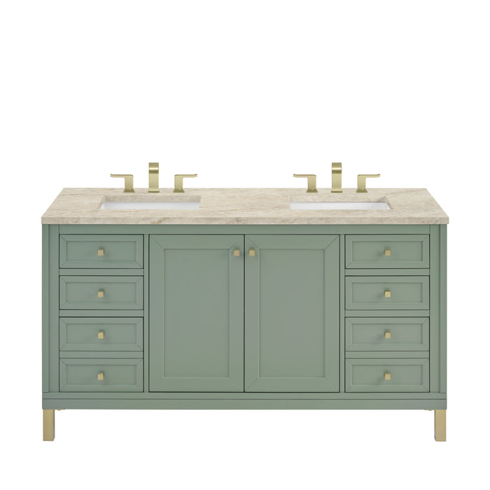 Chicago 60" Double Vanity, Smokey Celadon