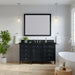 Brittany 60" Single Vanity, Pecan w/ 3 CM Victorian Silver Silestone Top
