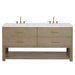 Lucian 72" Double Vanity, Pebble Oak, w/ 3 CM Tajnar Eclos Top w/FreePower Wireless Charger